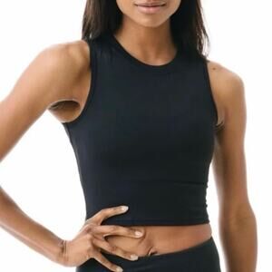 ZYIA ACTIVE Black High‎ Neck Stronger Tank Active Workout Crop Gym Top Size XS